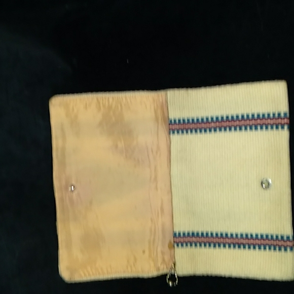 Vintage chimayo purse - Gem Vintage Off White w. Red  Chimayo Woven SW Purse